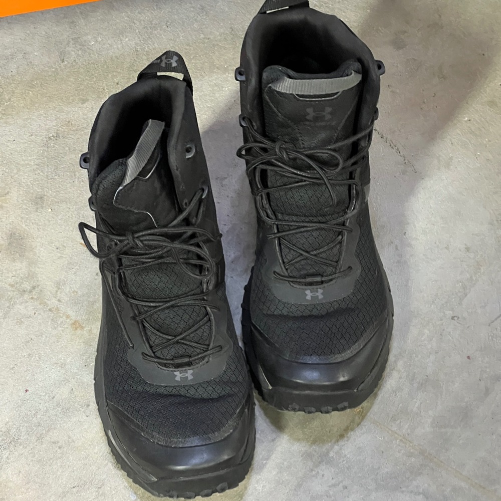 Under Armour Micro G Valsetz Tactical Boots Mens 7.5 Black Mid Top Zip